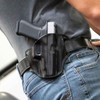 Galco CM876B Combat Master  OWB Black Leather Belt Slide Fits Springfield Hellcat Pro Right Hand UPC: 601299024335