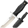 Cold Steel CS39LSAA Leatherneck  Mini 3.50 Fixed Tanto Plain Satin 8Cr13MoV SS Blade3.25 Black Deep Checkered wDouble Quillon Guard KrayEx Handle Includes Sheath UPC: 705442019985
