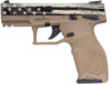 Taurus 1TX2214110USD TX22  Full Size 22 LR 101 4.10 Black Barrel Black Distressed US Flag Cerakote Serrated Slide FDE wBlack Controls Polymer Frame wPicatinny Rail UPC: 725327940494