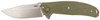 CRKT 2471 Butte  3.36 Folding Plain Stonewashed D2 Steel BladeOD Green G10 Handle Includes Pocket Clip UPC: 794023247107