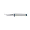 CRKT 7081 CEO  Micro 2.36 Flipper Drop Point Plain Satin 12C27 Sandvik Blade Silver Textured wBlue Liner  Accents Aluminum Handle Includes Pocket Clip UPC: 794023708103