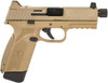 FN 66101386 545 Tactical 45 ACP 101 4.71 Black Target CrownThreaded Steel Barrel Flat Dark Earth PVD Optic CutSerrated Slide  Polymer Frame wPicatinny Rail Ambidextrous UPC: 845737015695