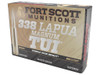 Fort Scott Munitions 338250SBV1 Tumble Upon Impact (TUI) Rifle 338LapuaMag 250gr Solid Copper Spun 20 Per Box/5 Case