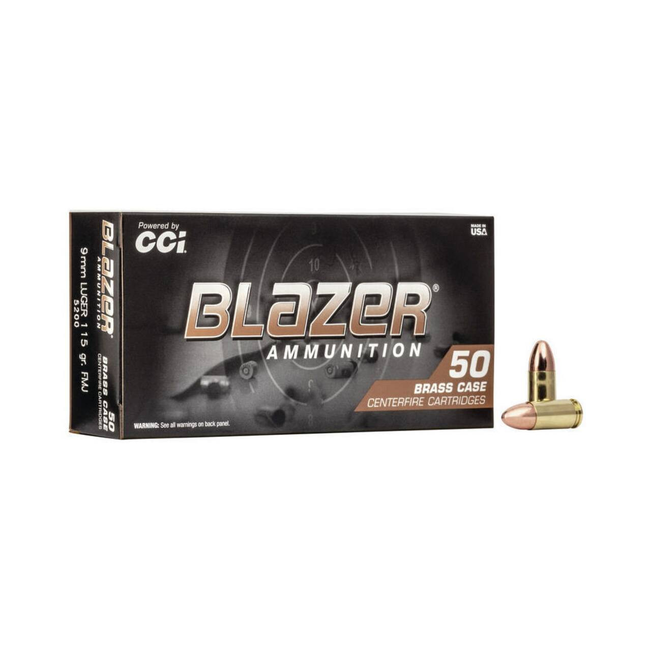 CCI/Speer Blazer Brass, 9mm, 115 Grain, Full Metal Jacket