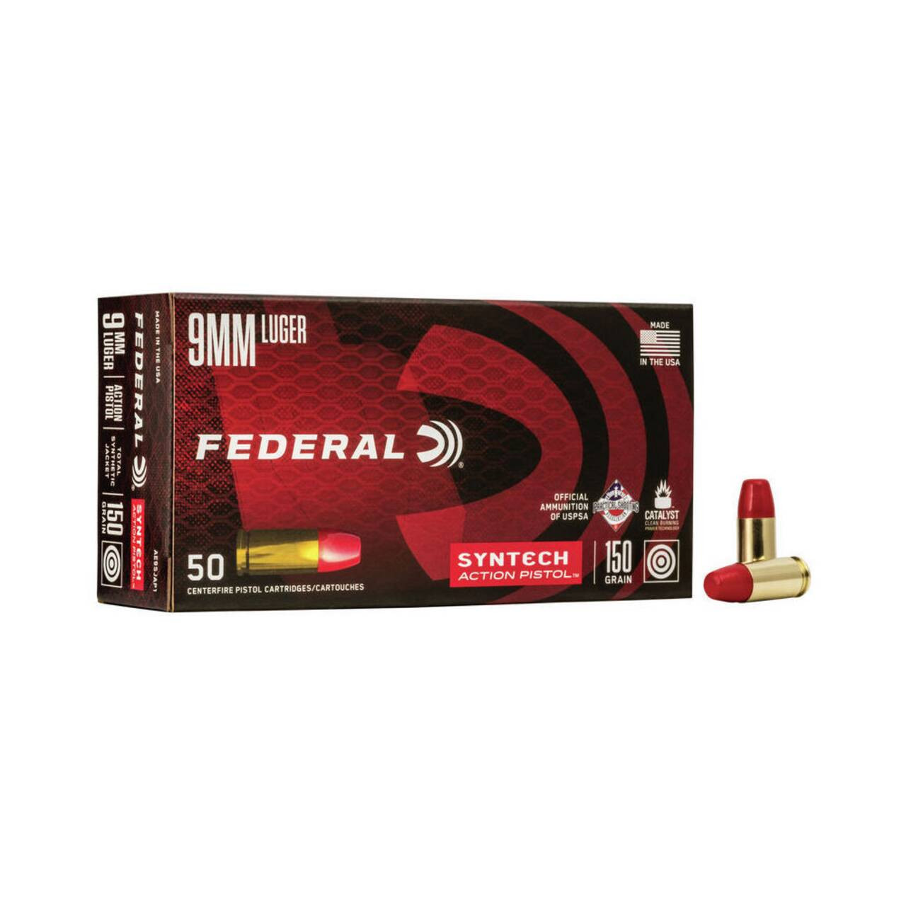 古典 Pistol, Action Syntech Federal 9MM, Synthetic Total 150Gr, 邦楽