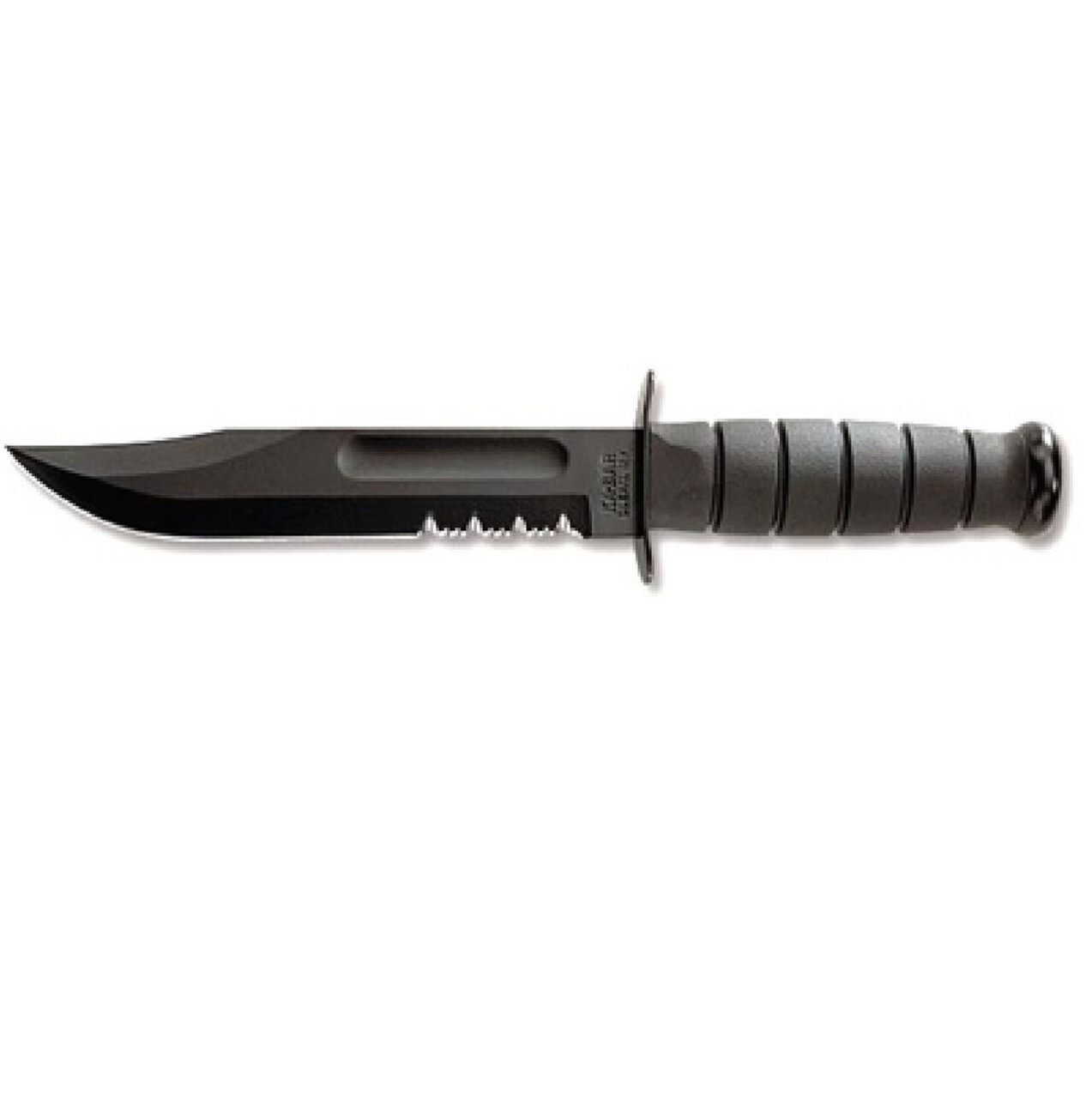 Ka-Bar Black Fighting Knife with Leather Sheath, UPC :617717212123