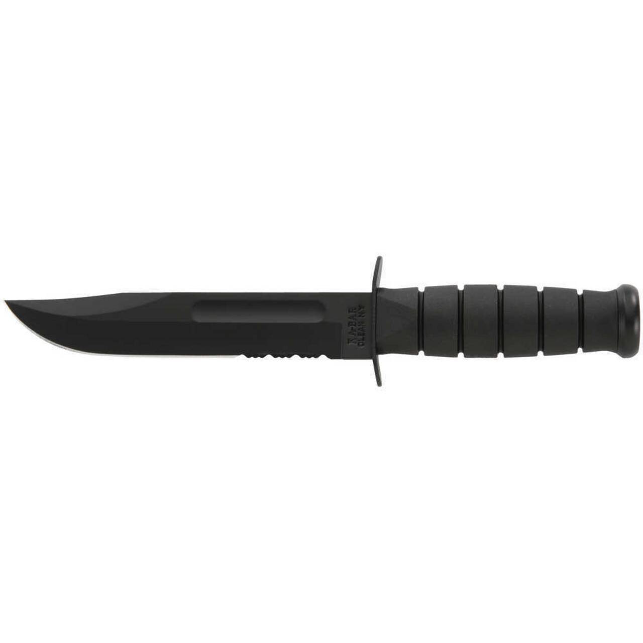 Ka-Bar Black Fighting Knife with Leather Sheath, UPC :617717212123