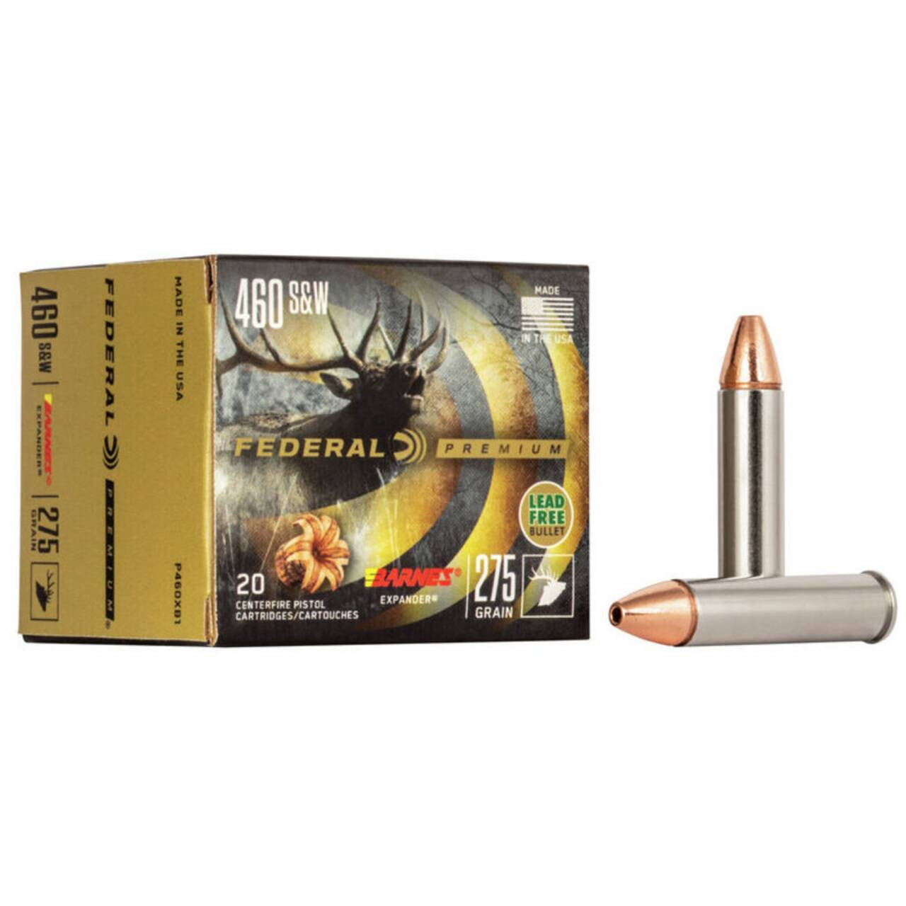 Federal Vital-Shok, 460 S&W, 275 Grain, Barnes Expander, Lead Free