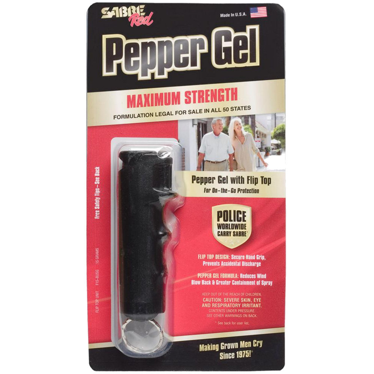 Police Magnum Black Pepper Spray Flip Top- USA Defense