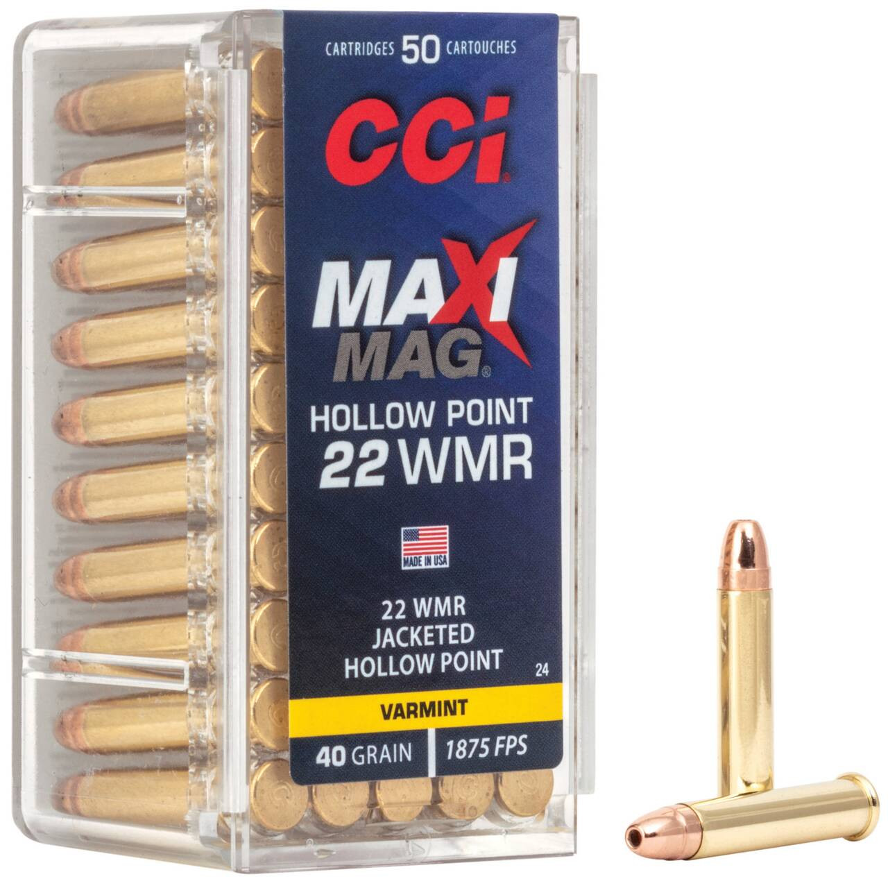 CCI/Speer Maxi-Mag, 22WMR, 40 Grain, Jacketed Hollow Point