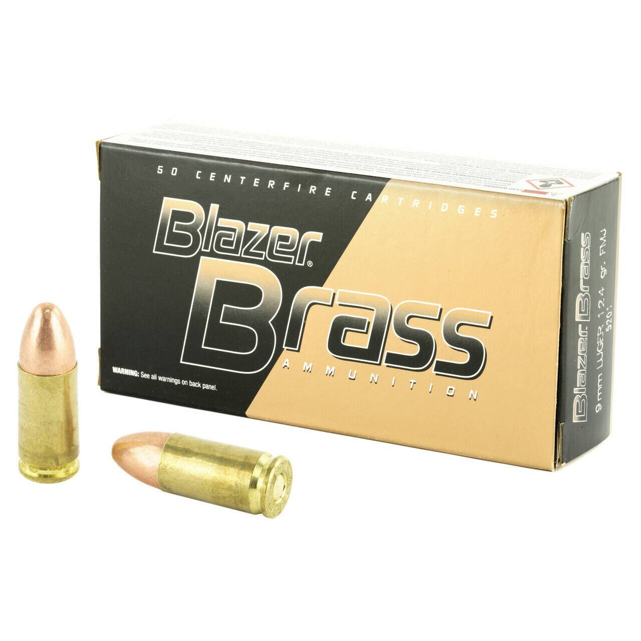 CCI/Speer Blazer Brass, 9MM, 124 Grain, Full Metal Jacket, 50