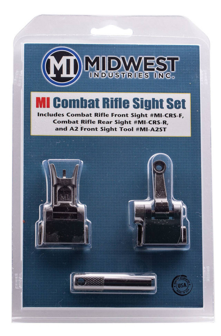 Midwest Industries MICRSSET Combat Rifle Sight Set Black Flip Up