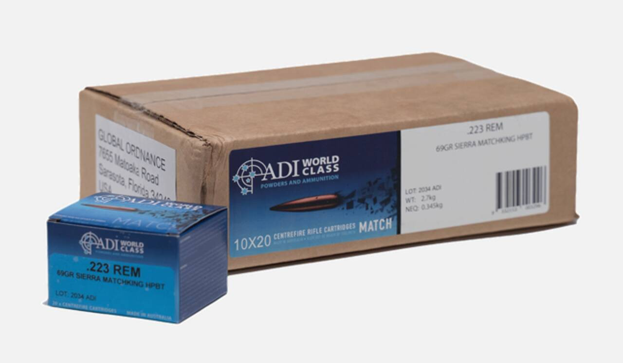 ADI World Class .223 REM |69-GR Sierra MatchKing | 200-Rd