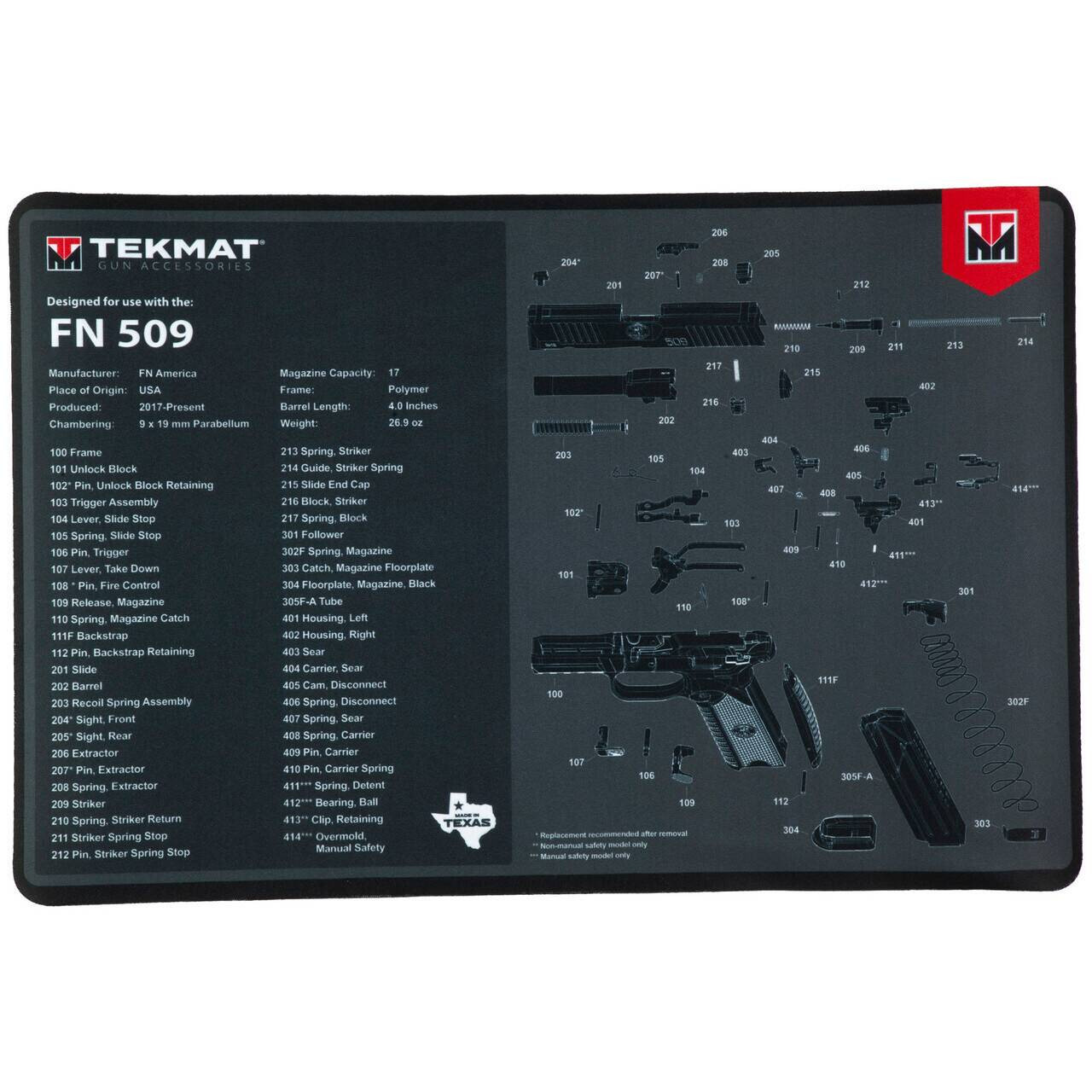 TekMat TEKR17FN509 FN 509 Cleaning Mat FN 509 Parts Diagram 11 x