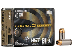 Federal P40HST1S Premium Personal Defense 40S&W 180gr HST Jacketed Hollow Point 20 Per Box/10 Case
