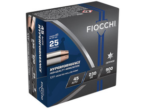 Fiocchi 45XTP25 Hyperformance 45ACP 230gr Hornady XTP Hollow Point 25 Per Box/20 Case