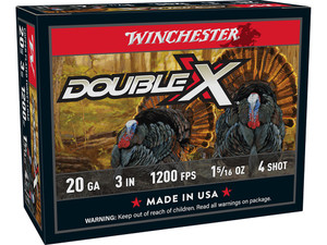 Winchester Ammo STH2034 Double X High Velocity Turkey 20Gauge 3" 1 5/16oz 4Shot 10 Per Box/10 Case