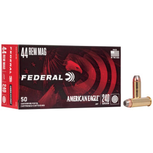 Federal American Eagle High Velocity Centerfire Ammunition, 44 Rem Mag, Jacketed Hollow Point, 240 Grain - 50 Cartridge Box ( 50 / 1 )