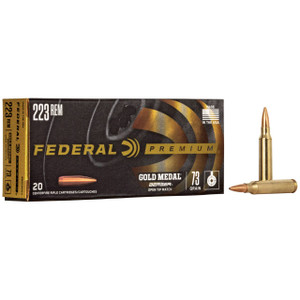 Federal Gold Medal Hyper Velocity Centerfire Ammunition, 223 Remington, Berger Open Tip Match, 73 Grain - 20 Cartridge Box ( 20 / 1 )