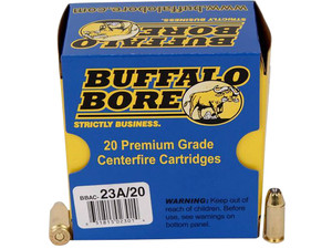Buffalo Bore Ammunition 23A20 Heavy Strictly Business 40S&W +P 155gr Jacket Hollow Point 20 Per Box/12 Case