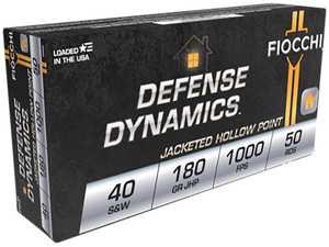 Fiocchi 40SWE Defense Dynamics 40S&W 180gr Jacketed Hollow Point 50 Per Box/20 Case