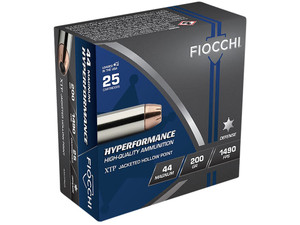 Fiocchi 44XTPB25 Hyperformance 44RemMag 200gr Hornady XTP Hollow Point 25 Per Box/20 Case