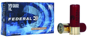 Federal Power-Shok 12 Gauge Shotshell Ammunition, 2 3/4 Inch, 1290 FPS, 12 Pellet, #00 Buck - 5 Cartridge Box ( 5 / 1 )