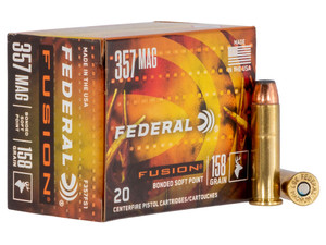 Federal F357FS1 Fusion Handgun 357Mag 158gr Fusion Soft Point 20 Per Box/10 Case