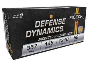 Fiocchi 357E Defense Dynamics 357Mag 148gr Jacketed Hollow Point 50 Per Box/20 Case