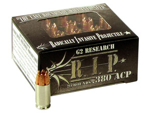 G2 Research G00001 R.I.P 380ACP 62gr Fracturing Hollow Point 20 Per Box/25 Case