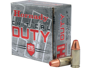 Hornady 90226 Critical Duty 9mmLuger+P 135gr Hornady FlexLock 25 Per Box/10 Case