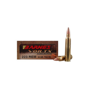Barnes Vor-TX Hyper Velocity Centerfire Ammunition, 223 Remington, Barnes TSX Flat Base, 55 Grain - 20 Cartridge Box ( 20 / 1 )