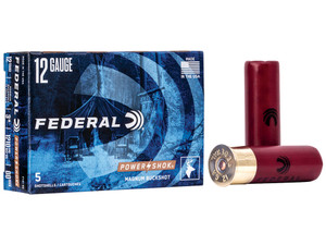 Federal F13100 Power-Shok Magnum 12Gauge 3" 1 7/8oz 00BuckShot 5 Per Box/50 Case