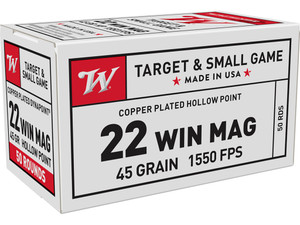 Winchester Ammo USA22M USA Dynapoint 22WMR 45gr Copper Plated Hollow Point 50 Per Box/40 Case