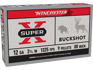 Winchester Ammo XB1200 Super X 12Gauge 2.75" 9Pellets 00Buck Shot 5 Per Box/50 Case