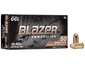 CCI 5230 Blazer Brass Handgun 45ACP 230gr Full Metal Jacket 50 Per Box/20 Case