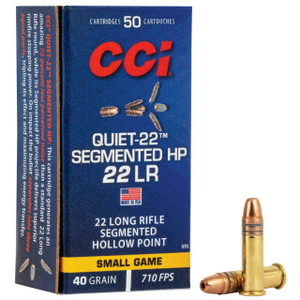 CCI Varmint Quiet 22 Subsonic Rimfire Ammunition, 22 LR, Copper Plated Hollow Point, 40 Grain - 50 Cartridge Box ( 50 / 1 )