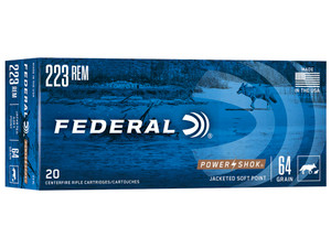 Federal 223L Power-Shok 223Rem 64gr Jacketed Soft Point 20 Per Box/10 Case