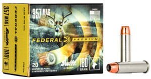 Federal Swift Standard Velocity Centerfire Ammunition, 357 Magnum, Swift A Frame, 180 Grain - 20 Cartridge Box ( 20 / 1 )