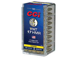 CCI 959CC VNT Rimfire 17HMR 17gr Varmint Tipped 50 Per Box/40 Case