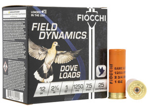 Fiocchi 12GT75 Field Dynamics Dove & Quail 12Gauge 2.75" 1oz 7.5Shot 25 Per Box/10 Case