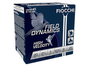 Fiocchi 20HV8 Field Dynamics High Velocity 20Gauge 2.75" 1oz 8Shot 25 Per Box/10 Case