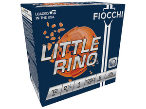 Fiocchi 12TX8 Exacta Target Little Rino 12Gauge 2.75" 1oz 8Shot 25 Per Box/10 Case