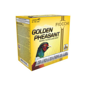 Fiocchi Golden Pheasant 12 Gauge Shotshell Ammunition, 2 3/4 Inch, 1250 FPS, 1 3/8 Ounce, #6 Shot - 25 Cartridge Box ( 25 / 1 )