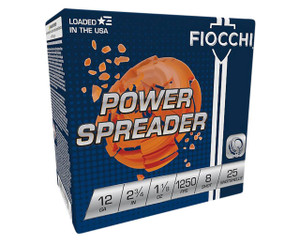Fiocchi Exacta Target Power Spreader 12 Gauge Shotshell Ammunition, 2 3/4 Inch, 1250 FPS, 1 1/8 Ounce, #8 Shot - 25 Cartridge Box ( 25 / 1 )