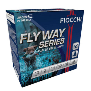 Fiocchi Flyway 12 Gauge Shotshell Ammunition, 3 Inch, 1500 FPS, 1 1/8 Ounce, BB Shot - 25 Cartridge Box ( 25 / 1 )
