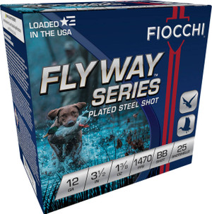 Fiocchi Flyway 12 Gauge Shotshell Ammunition, 3 1/2 Inch, 1470 FPS, 1 3/8 Ounce, BB Shot - 25 Cartridge Box ( 25 / 1 )