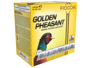 Fiocchi 203GP4 Golden Pheasant Extrema 20Gauge 3" 1 1/4oz 4Shot 25 Per Box/10 Case