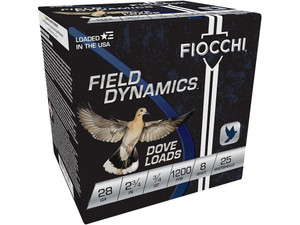 Fiocchi 28GT8 Field Dynamics Dove & Quail 28Gauge 2.75" 3/4oz 8Shot 25 Per Box/10 Case