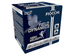 Fiocchi 28HV6 Field Dynamics High Velocity 28Gauge 2.75" 3/4oz 6Shot 25 Per Box/10 Case
